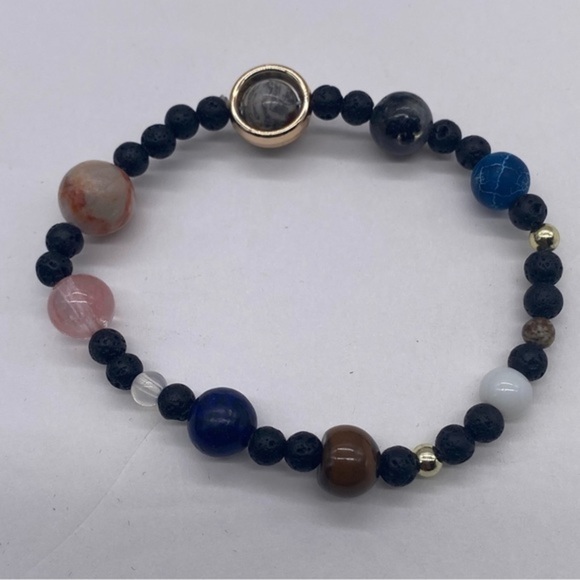 Solar System Bracelet Nine Planets of the Universe Elastic Bracelet - Picture 3 of 4